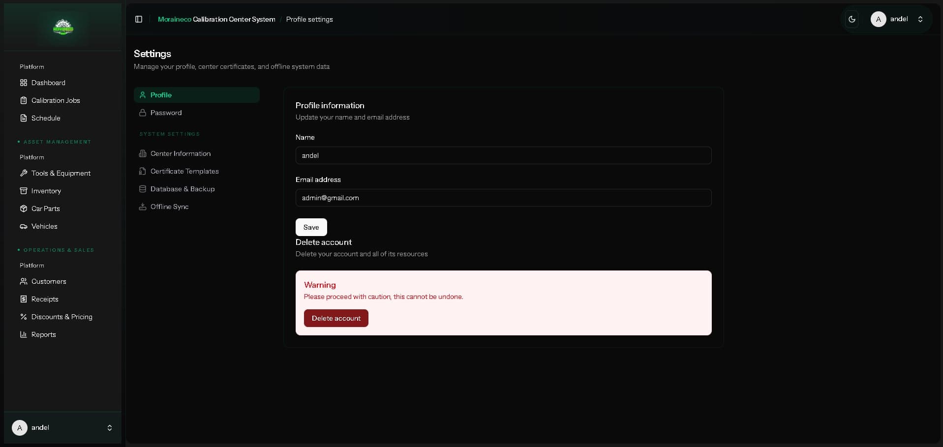 Moraineco Calibration Inventory System thumbnail 2