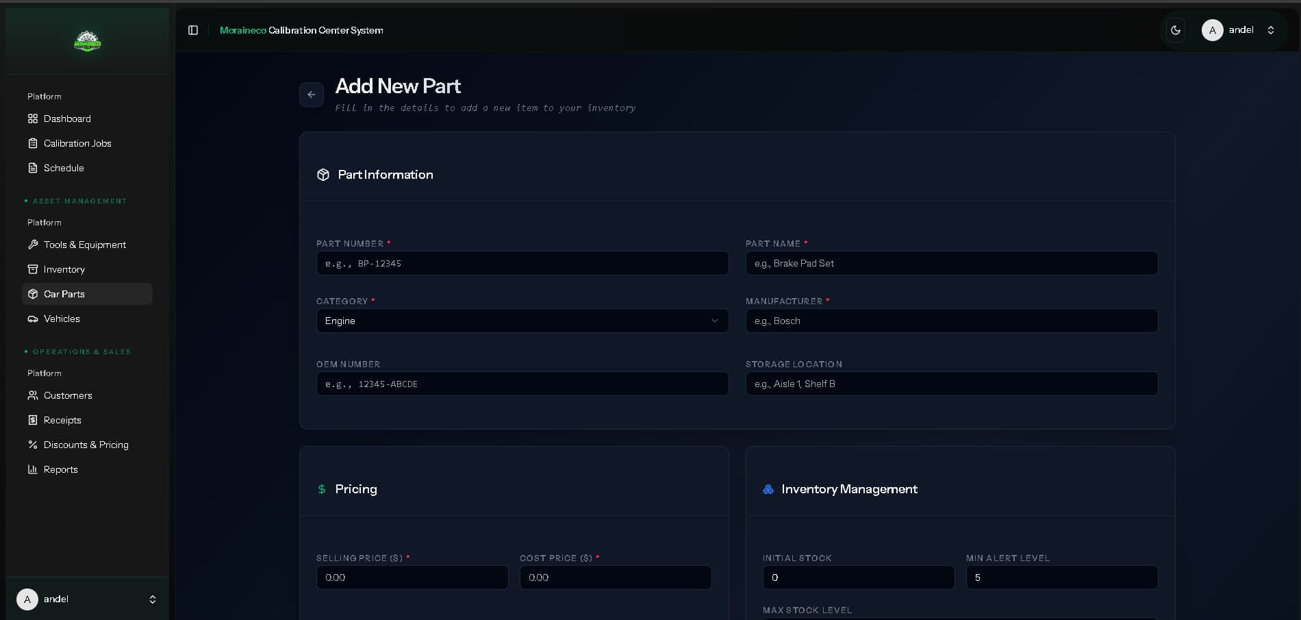 Moraineco Calibration Inventory System thumbnail 3