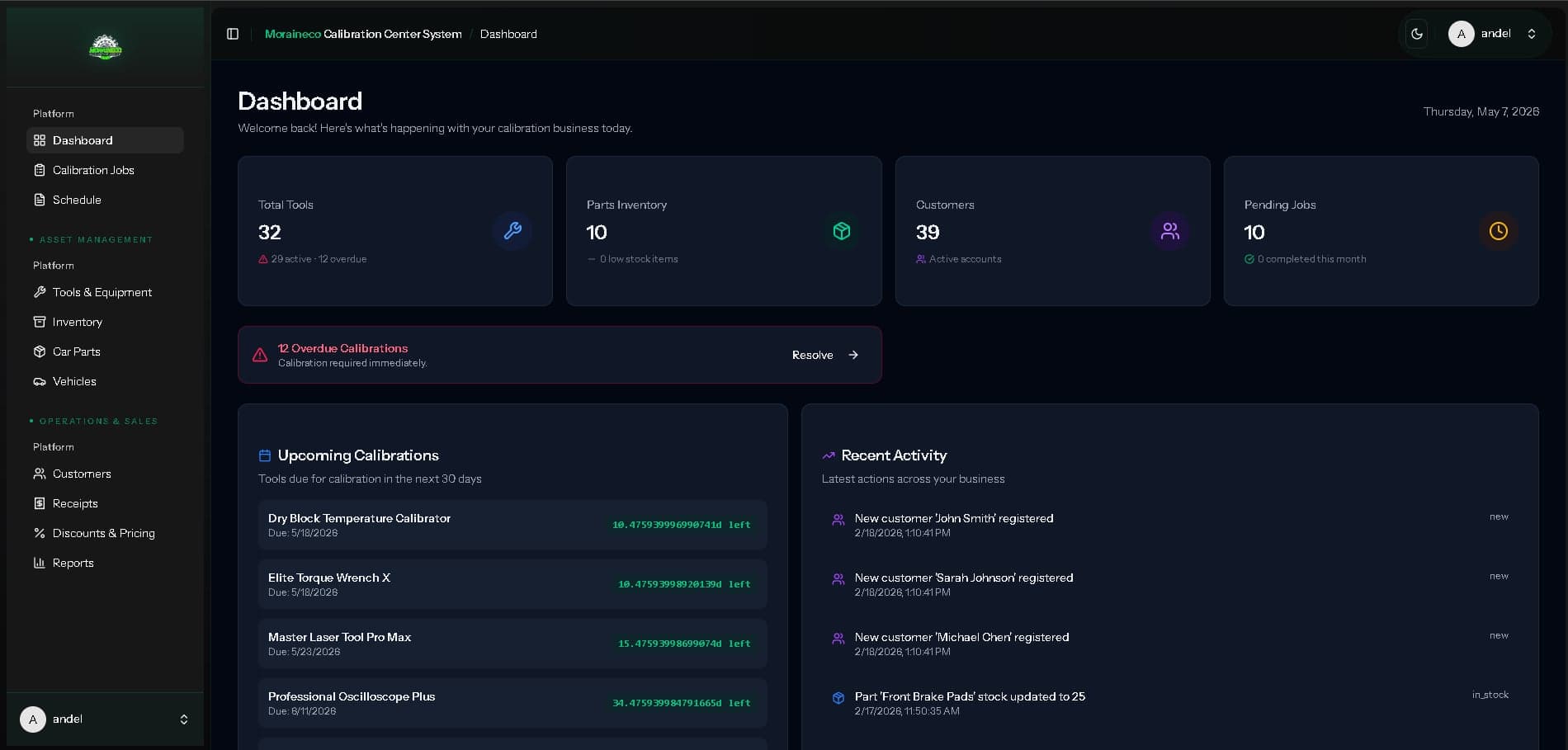 Moraineco Calibration Inventory System thumbnail 5